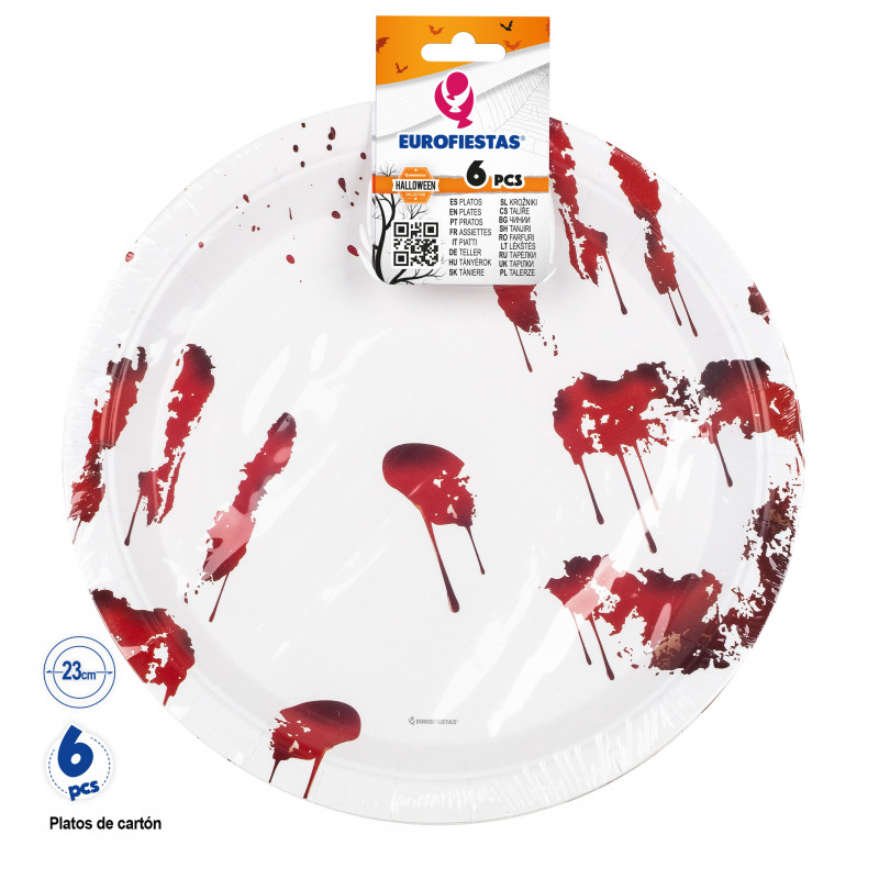 Piatti terrificanti per Halloween in confezione da 6 pezzi e 23cm