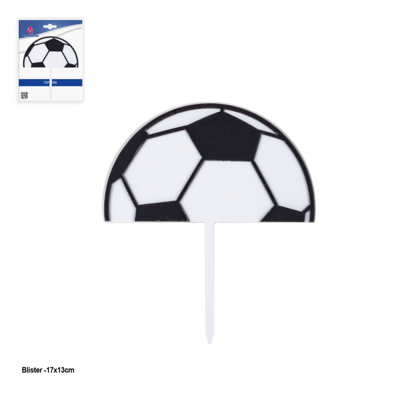 Cake topper a forma di mezzo pallone da calcio