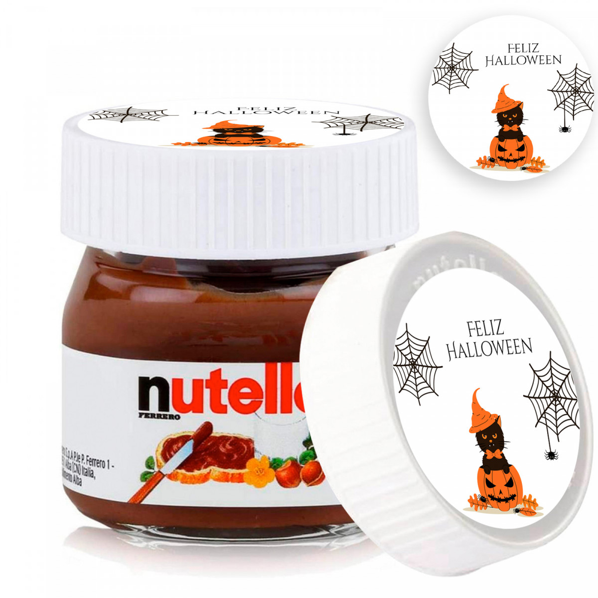 Nutella 25 grammi con coperchio personalizzato halloween da regalare