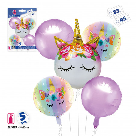 Palloncini unicorno in confezione da 5 pezzi