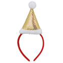 Cerchietto con cappello natalizio dorato - Diadema Con Gorro Navideño  Jolly