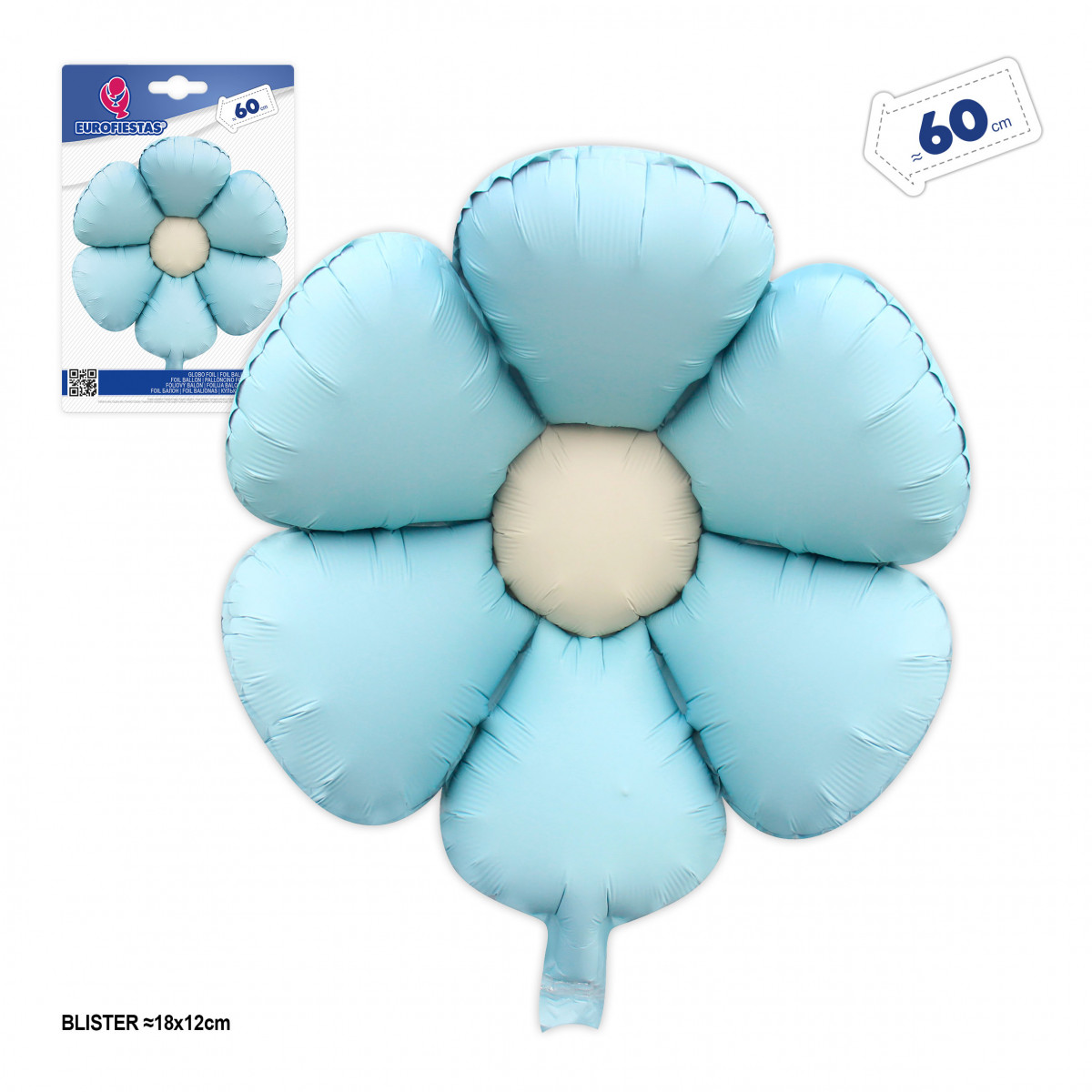 Palloncino a forma di fiore azzurro