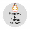 Sfondo trasparente torta nuziale adesivo personalizzabile da 2 cm per matrimoni