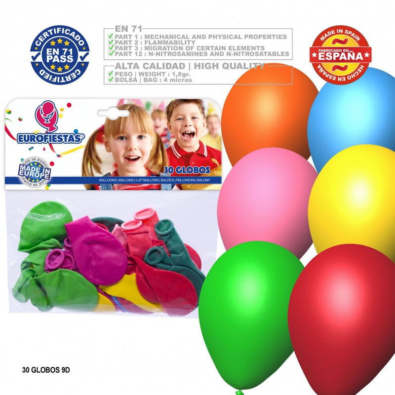 Confezione da 30 Palloncini Multicolori