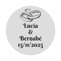 Taccuino con penna bianca e adesivo nuziale personalizzabile per i dettagli del matrimonio