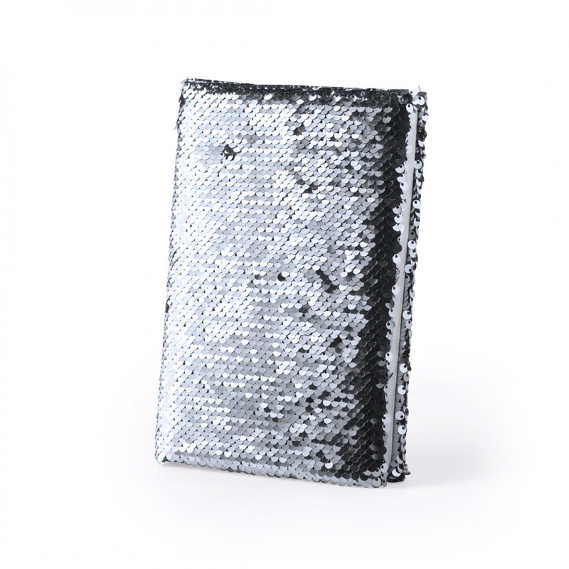 Notebook con paillettes argento