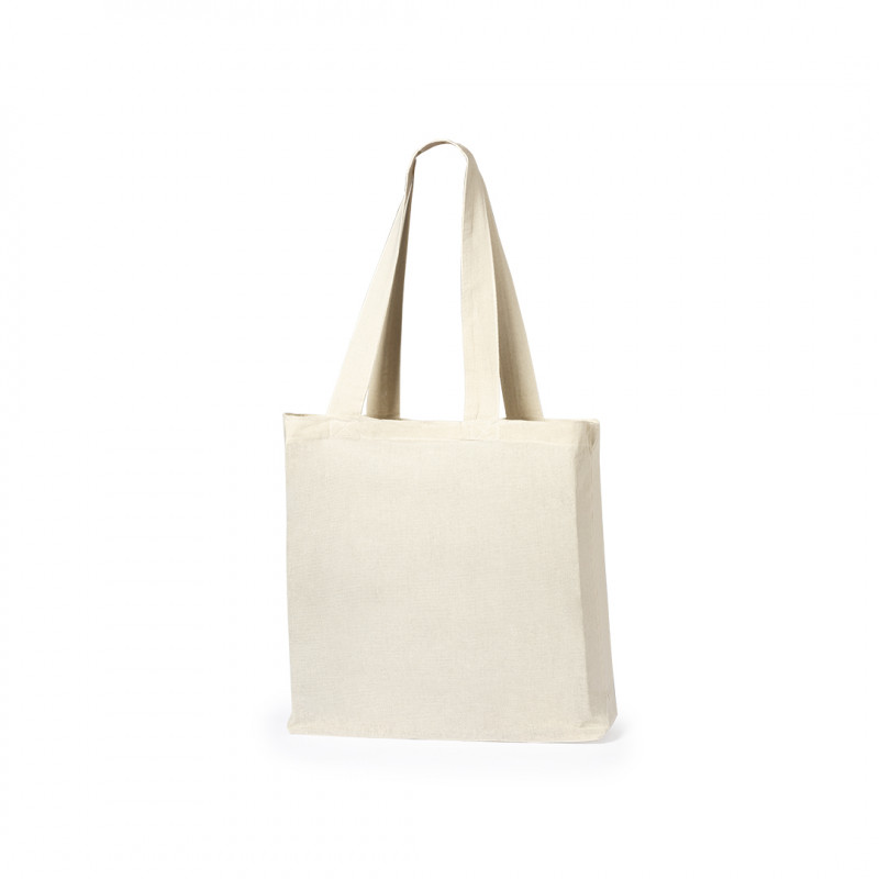 Borsa tote in cotone bianco con manici rinforzati da regalare