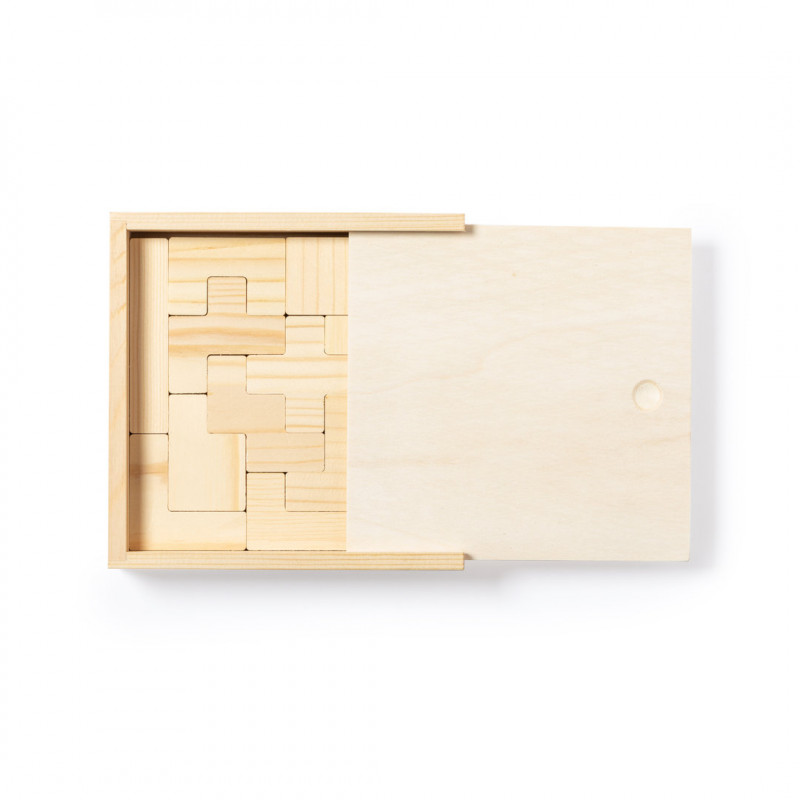 Puzzle tetris in legno presentato in una scatola