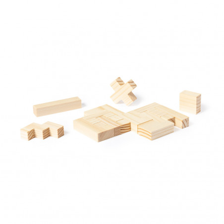 Puzzle tetris in legno presentato in una scatola