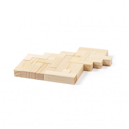 Puzzle tetris in legno presentato in una scatola