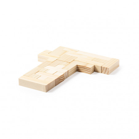 Puzzle tetris in legno presentato in una scatola