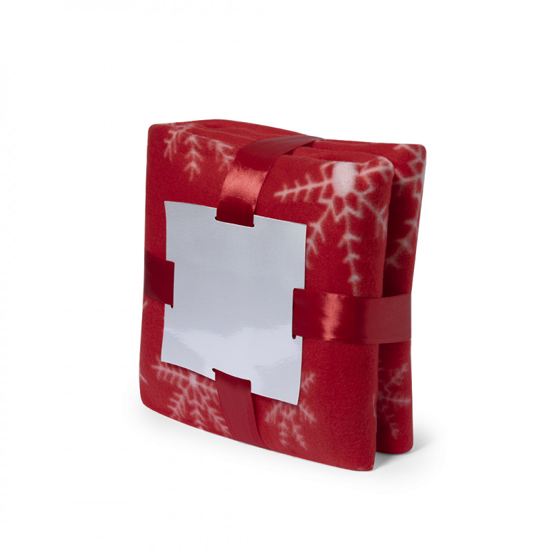 Coperta rossa con fiocchi di neve