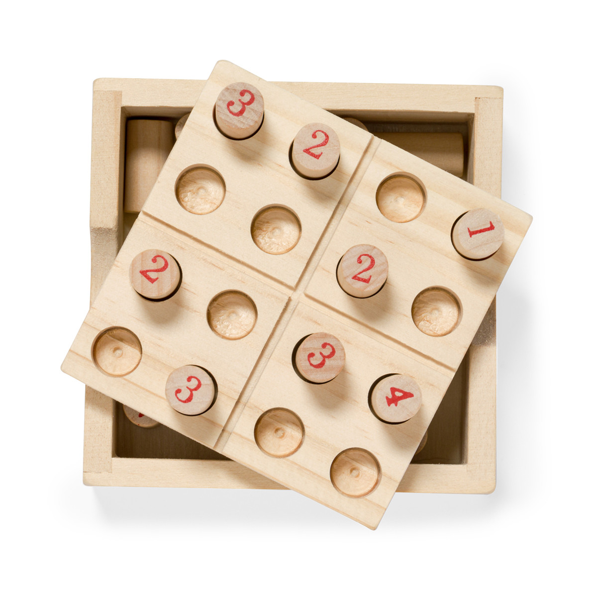 Sudoku in legno in scatola con coperchio