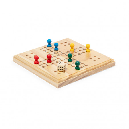 Parcheesi in legno con sacchetto in cotone