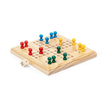 Parcheesi in legno con sacchetto in cotone