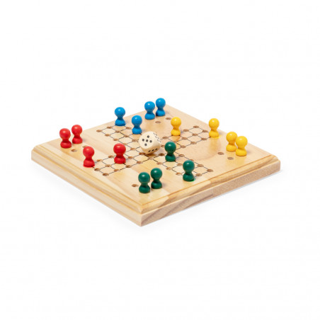 Parcheesi in legno con sacchetto in cotone