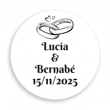 Portachiavi con adesivo matrimonio alleanze nuziali personalizzabile 2 cm per dettagli matrimonio