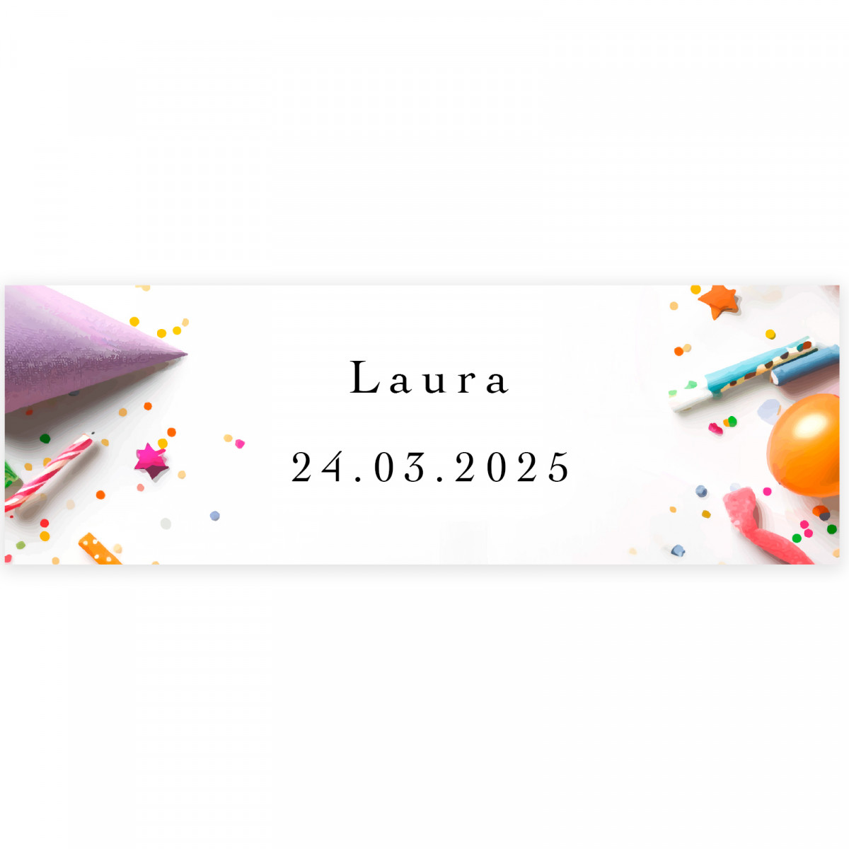 Adesivi per dettagli compleanno 6x2cm personalizzabili