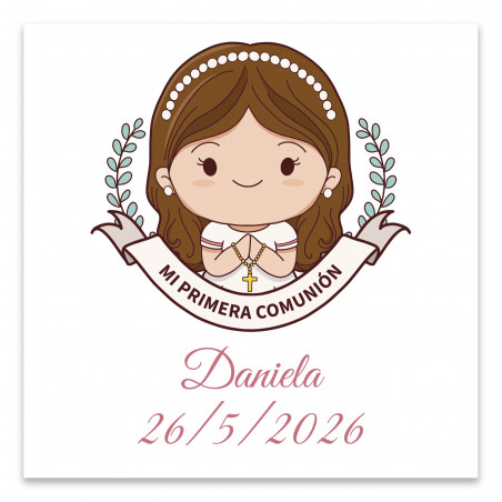 badge personalizzato adesivo immagine biglietto dedica busta pvc come dettaglio per festa della donna