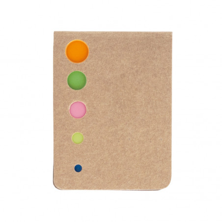 Blocco note post it con busta kraft verde e adesivi personalizzati