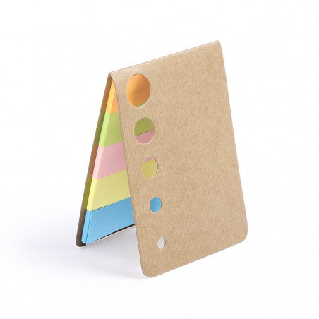 Blocco note post it con busta kraft verde e adesivi personalizzati