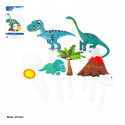 Topper compleanno dinosauro in confezione da 8 pezzi