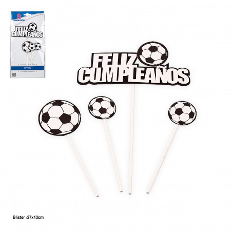 Topper compleanno a tema calcio