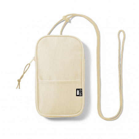 Porta cellulare beige con adesivo della Comunione della bambina